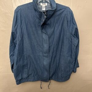 Women's 3X Lightweight Denim Spring Jacket Longer Main Street Blues‎
